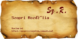 Szopri Rozália névjegykártya