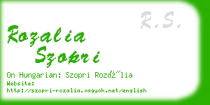 rozalia szopri business card